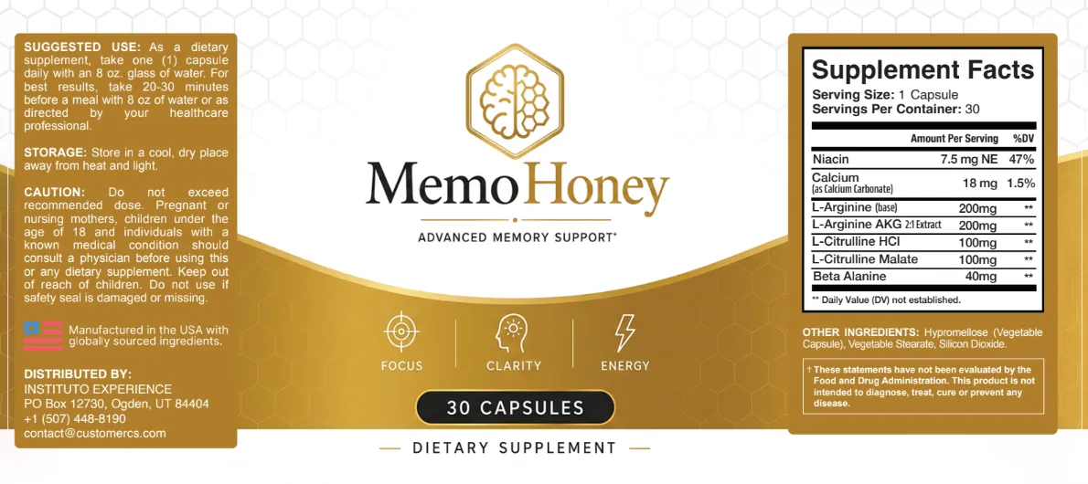 MemoHoney Ingredient Overview